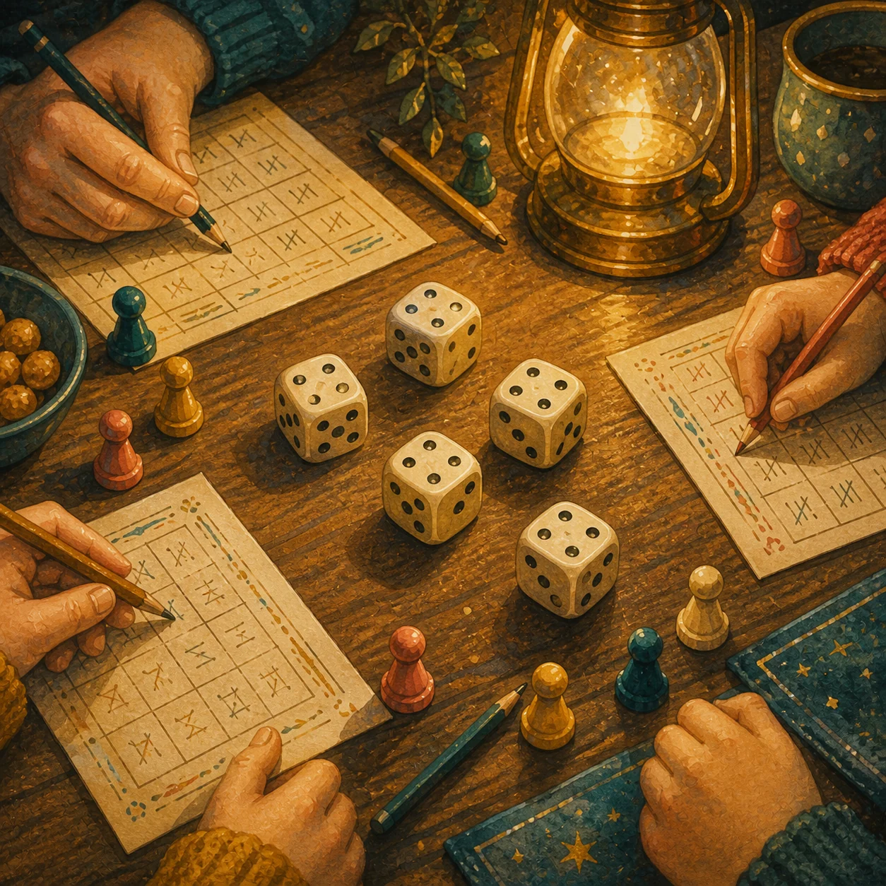 Titelmotiv: Würfelspiele zum Ausdrucken